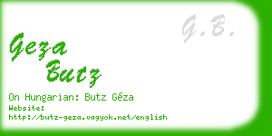 geza butz business card